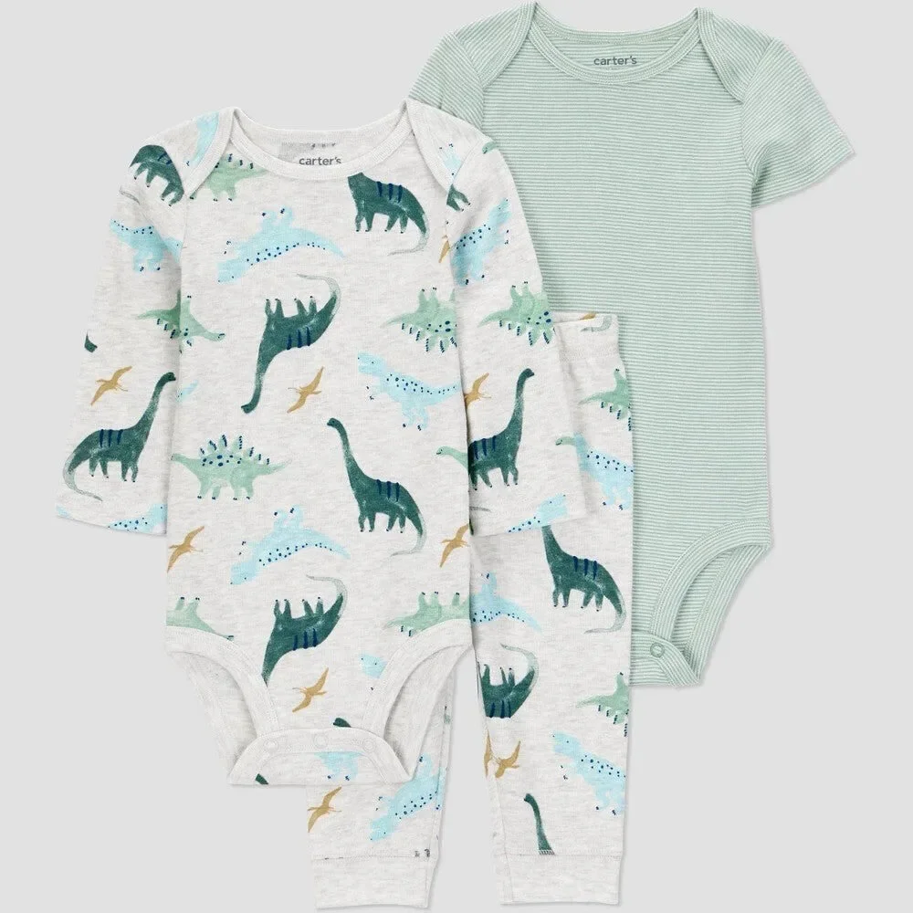 Carter's 3pc Dinosaur Bodysuit Set Newborn Boys